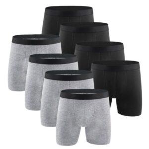 Cotton Boxer Briefs - Extended Style. (4 Gray and 4 black)