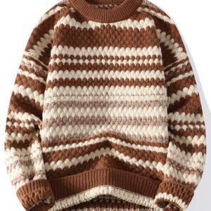 Cashmere Drop Shoulder Warm Knit Sweater Caramel