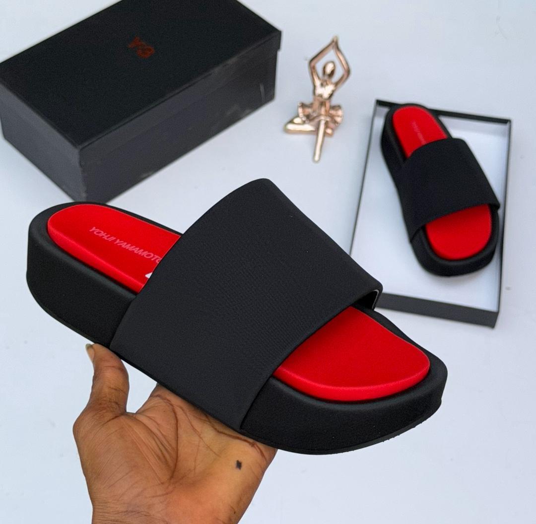Adidas Y-3 Yohji Yamamoto Comfylette Puff Slides Black & Red