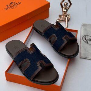 Hermès Izmir Denim &amp; Calfskin Sandals