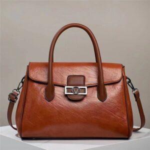 Vintage Oil Leather Women's Handbag