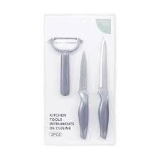 Miniso Kitchen Utensils (Potato Peeler, 2 Kitchen Knives)
